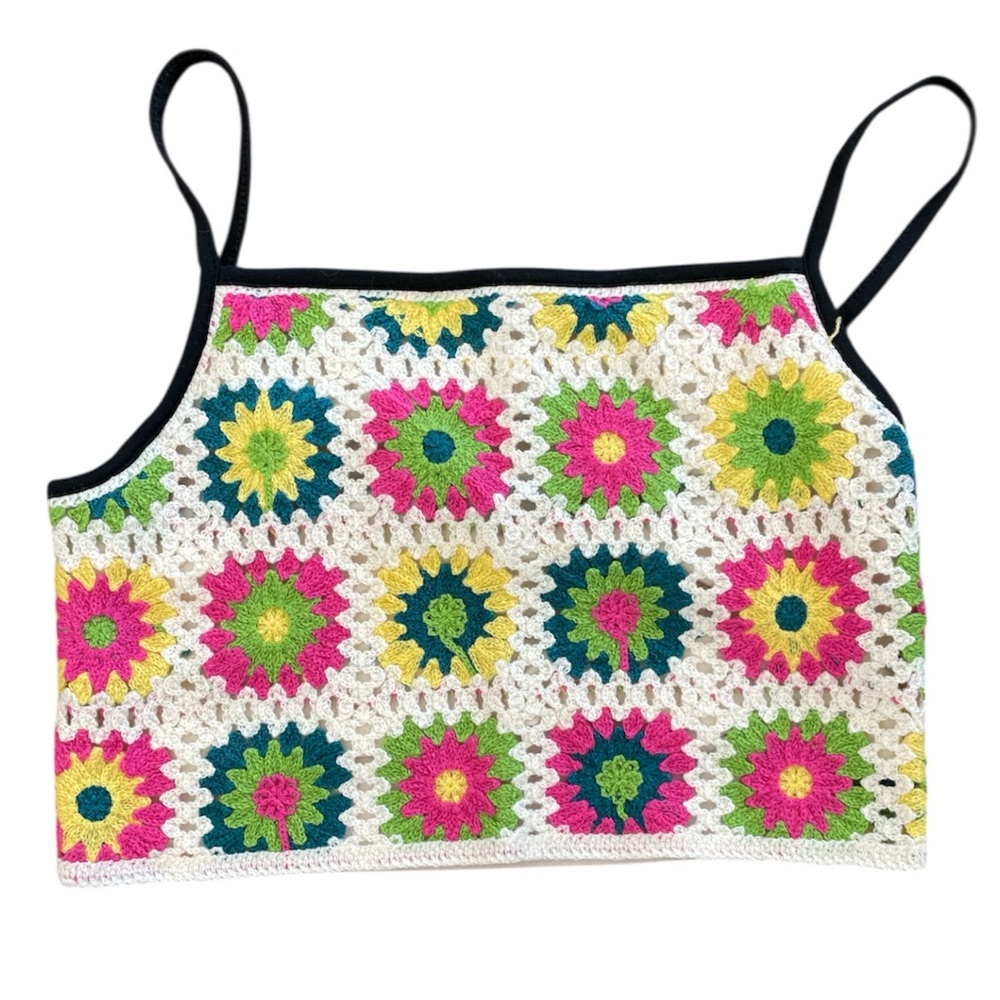 NWT WILD FABLE Colorful Crochet Women's Top SIZE XS
